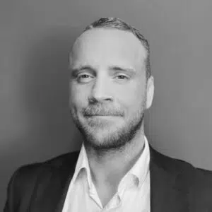 Sort hvitt profilbilde av Andreas Wahlmann