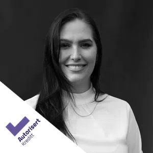 Celine Savic autorisert rådgiver kreditt profilbilde i sort hvitt